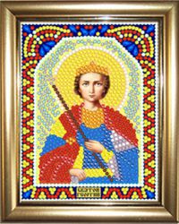 ИМРА5-046 Алмазная мозаика ТМ НАСЛЕДИЕ с рамкой "Святой Георгий"