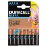 Батарейки КОМПЛЕКТ 8 шт., DURACELL Ultra, AAA (LR03, 24А), алкалиновые, мизинчиковые, блистер