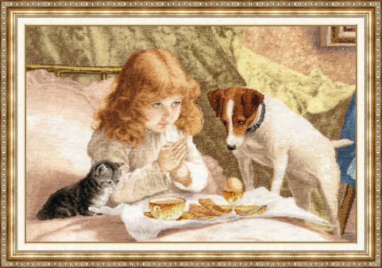 МК-026 Набор для вышивания Золотое Руно "Утренняя молитва" по картине Ч.Б. Барбера