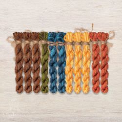 НМул-ИМП167-3282-5 Набор ниток OwlForest для схем «Индейские мотивы» (DMC) 5 цветов «Пирамида» 28 каунт в 2 нити