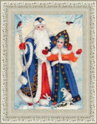СО-015 Набор для вышивания Золотое Руно "Дед Мороз и Снегурочка"