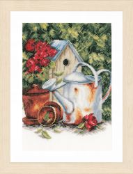 PN-0167124 Набор для вышивания LANARTE "Watering can & birdhouse"