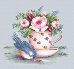 BA2324 Набор для вышивания Luca-S "Птичка и чашка чая"