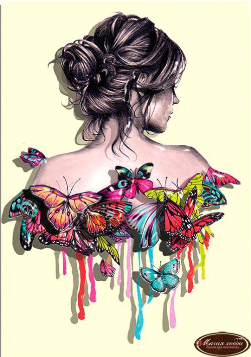 PT150007 Папертоль Магия Хобби «Девушка в бабочках»
