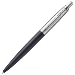 Ручка шариковая PARKER "Jotter XL", УТОЛЩЕННЫЙ корпус, черный матовый лак, детали из нержавеющей стали, синяя, 2068358