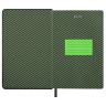 Ежедневник датированный 2024 А5 138x213 мм BRAUBERG "Chameleon", под кожу, черный/зеленый, 114926